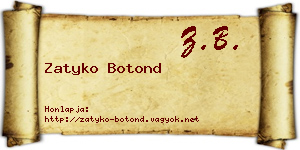 Zatyko Botond névjegykártya